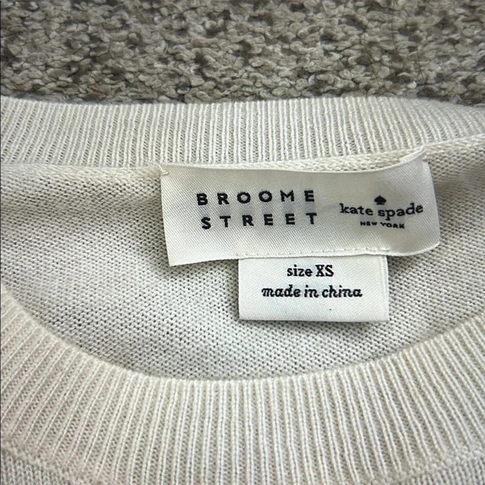 Kate Spade Broome Street Heart Patch Striped Sweater, XS